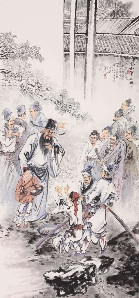 是岭南本土画家,曾师从关山月,黎雄才等岭南画派大师,尤以人物画见长